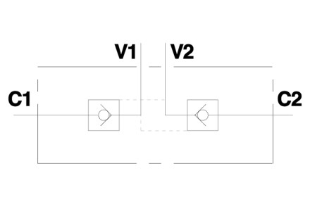 Гидрозамок двухсторонний трубного монтажа VBPDE 1/2 (V0030)