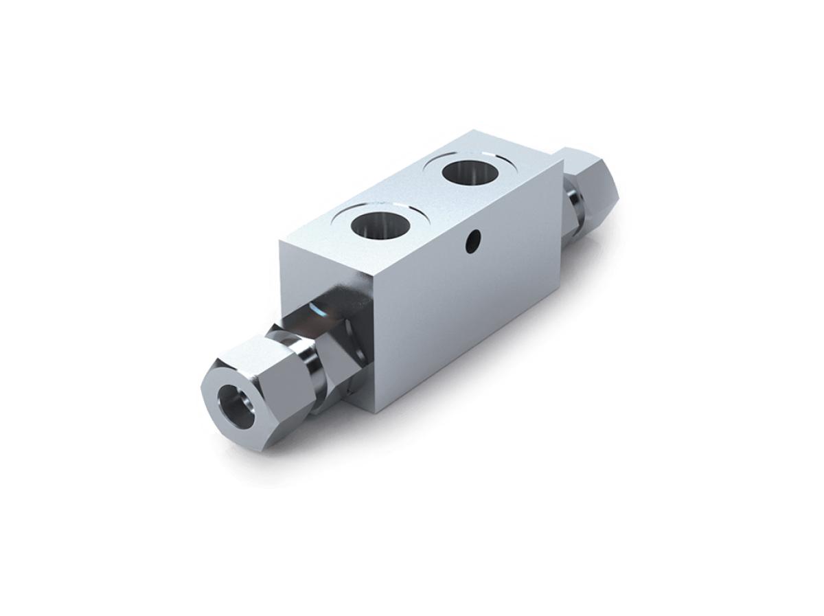 Клапан (Гидрозамок) двусторонний VBPDE 1/4"L 2CEХC с трубными фитингами (V0090) Клапан (Гидрозамок) двусторонний VBPDE 1/4"L 2CEХC с трубными фитингами (V0090)