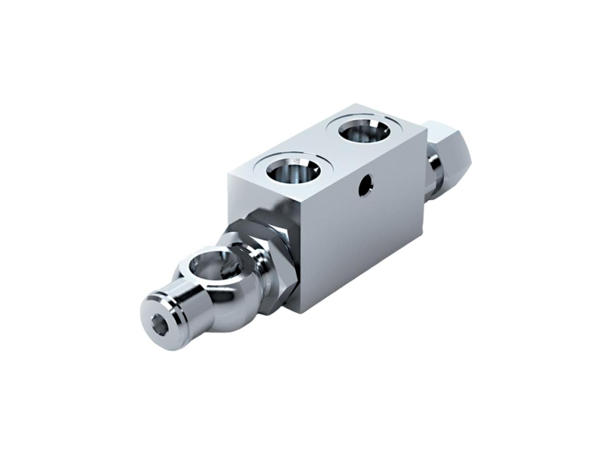 Клапан (Гидрозамок) двусторонний VBPDE 3/8''L SC с поворотным штуцером banjo (V0112) Клапан (Гидрозамок) двусторонний VBPDE 3/8''L SC с поворотным штуцером banjo (V0112)
